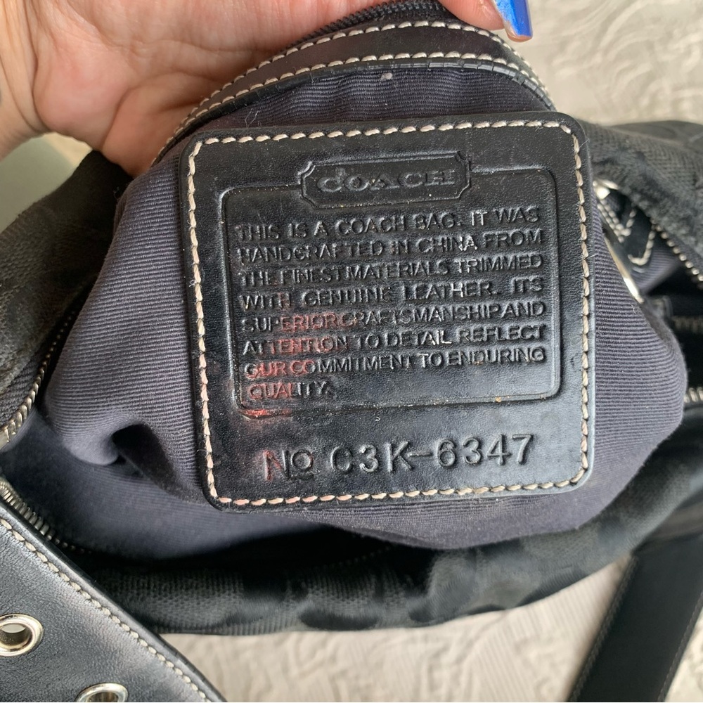 Coach Black Classic Monogram Signature Canvas Leather Trim Vintage Crossbody Bag - Picture 8 of 14